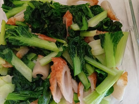 ちくわとターサイの鶏ガラ炒め